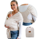 TAB stylish beige-gold baby carrier wrap front view for comfortable everyday wear