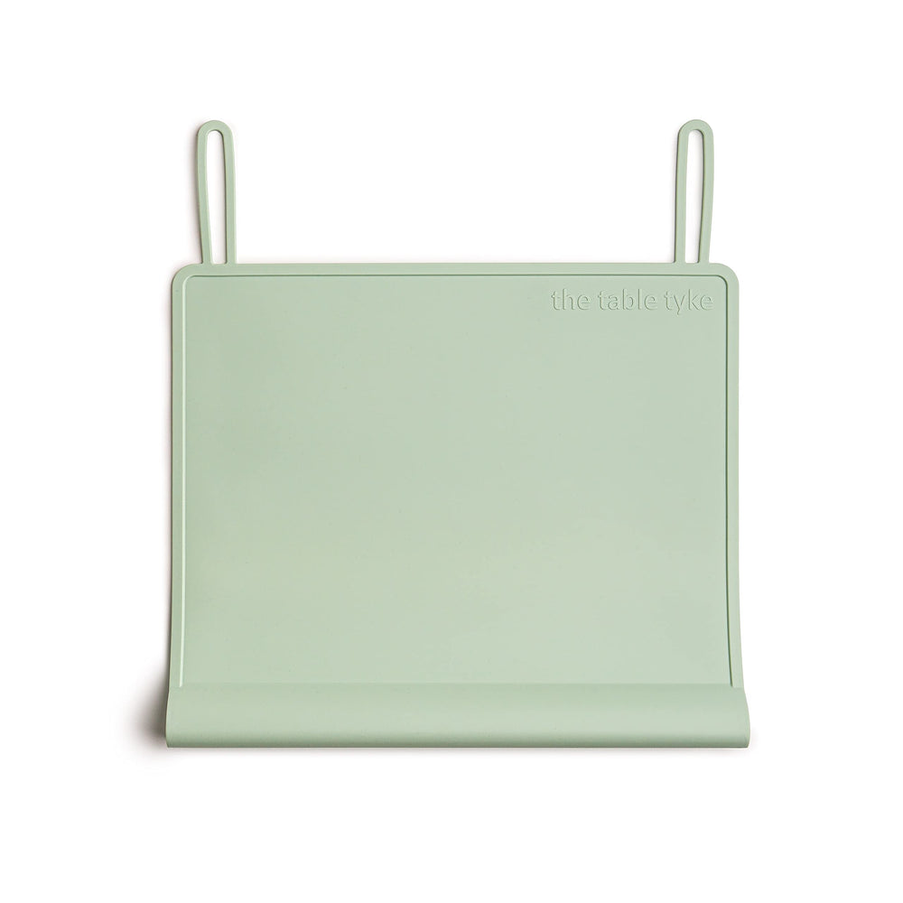 The Table Tyke teething-edge bumper placemat protects tables during meals.