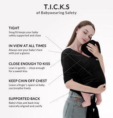 TADO MUSLIN one-size wrap fits most caregivers with secure adjustment
