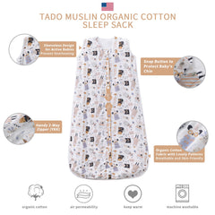 TADO MUSLIN YKK 2-way zipper with garage for safe changes