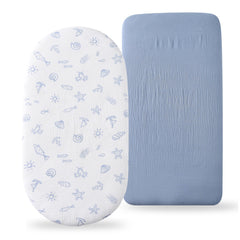 TADO MUSLIN organic cotton bassinet sheet, ultra-soft and breathable for newborn comfort.