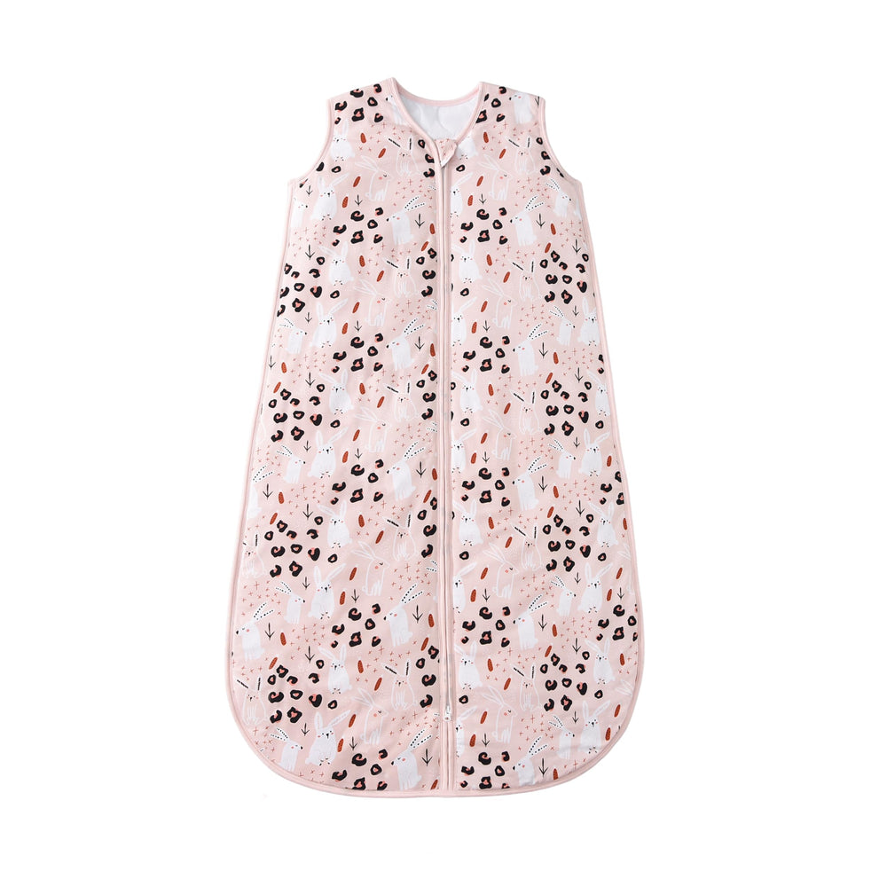 TADO MUSLIN pink bunny sleep sack front view for cozy bedtime comfort