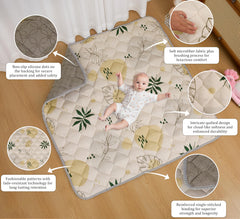 TADO MUSLIN 50x50 inch playpen fit mat in a cozy corner