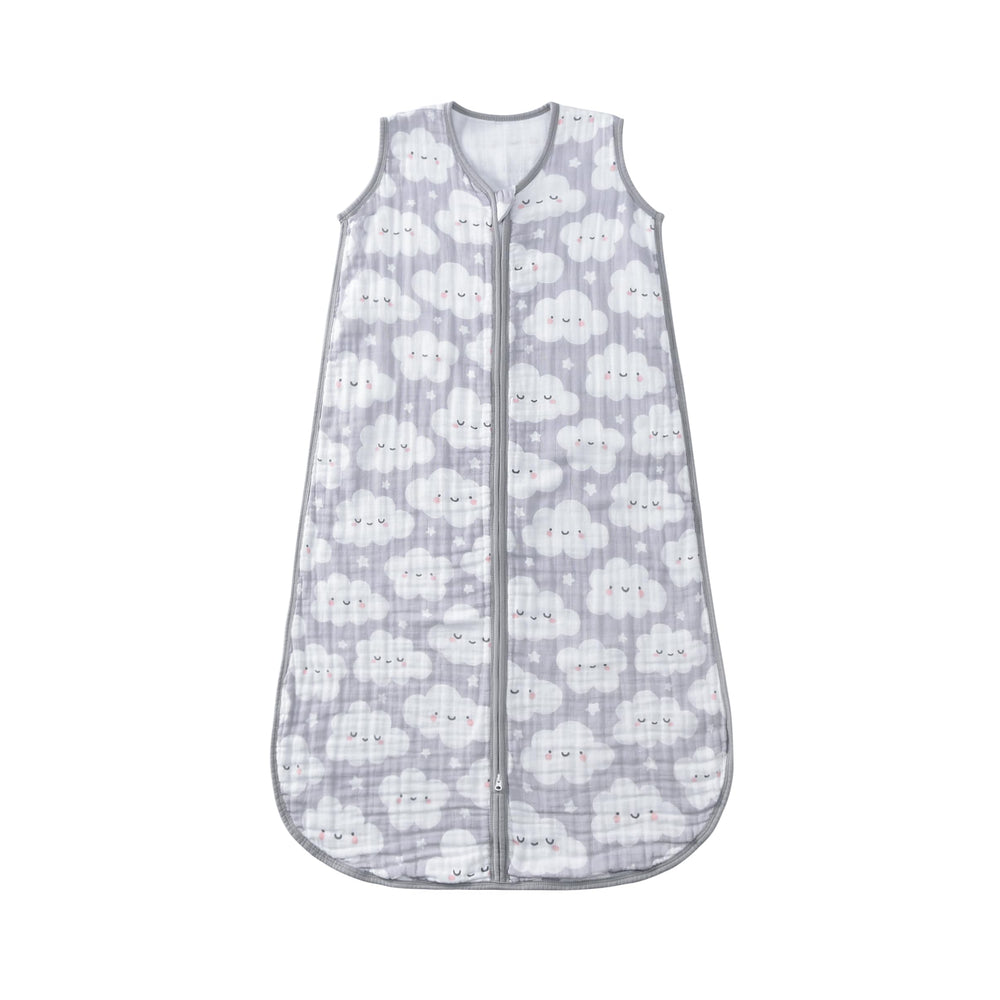 TADO MUSLIN sleep sack with two-way zipper for easy dressing and diaper changes.