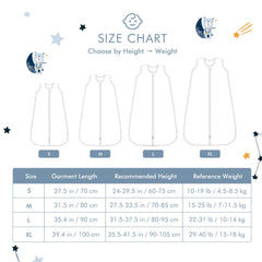 TADO MUSLIN sleep sack with 2-way zipper for easy dressing.