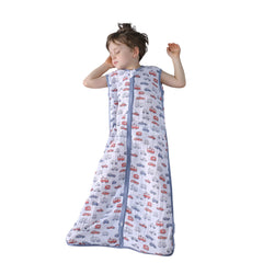 TADO MUSLIN sleep sack front view showing breathable 4-layer muslin for year‑round comfort.