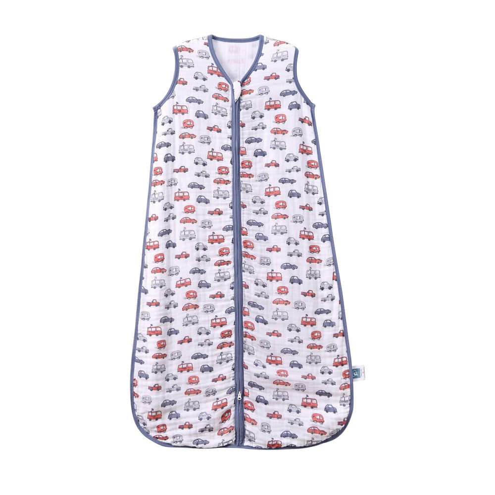 TADO MUSLIN Sleep Sack outer view demonstrates breathable 4-layer cotton warmth for year-round use.