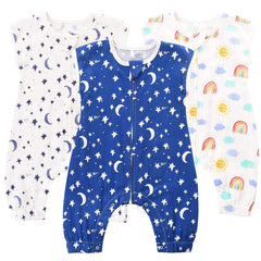 TADO MUSLIN split-leg sleep sack flatlay for active toddlers.