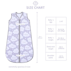 TADO MUSLIN sleep sack zipper guard protects skin from zipper irritation.