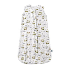 TADO MUSLIN owl print sleep sack viewed for breathable, comfortable nights.