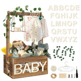 TAEYONK wooden baby shower crate closet demonstrates sturdy construction for organized gift storage