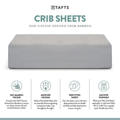 Tafts 8-inch deep pocket crib sheets diagram showing secure fit