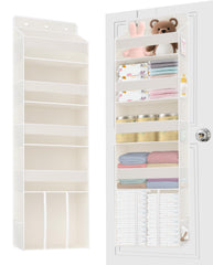 TAHAVICE over door diaper organizer with large caddy keeps nursery essentials within reach
