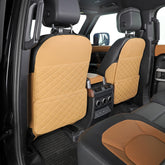 TAIKOO seat back protector orange front view protects rear seats from scuffs and stains.