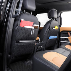 TAIKOO Style A Black seat back protector, side view highlighting secure buckles.