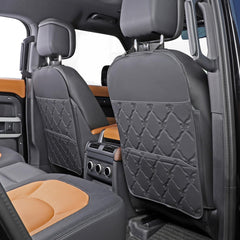 Taikoo seat back protector style B Black front view showing full coverage and protection