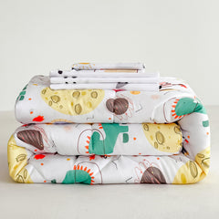 Tailor Shop dinosaur toddler fitted sheet with snug toddler bed fit