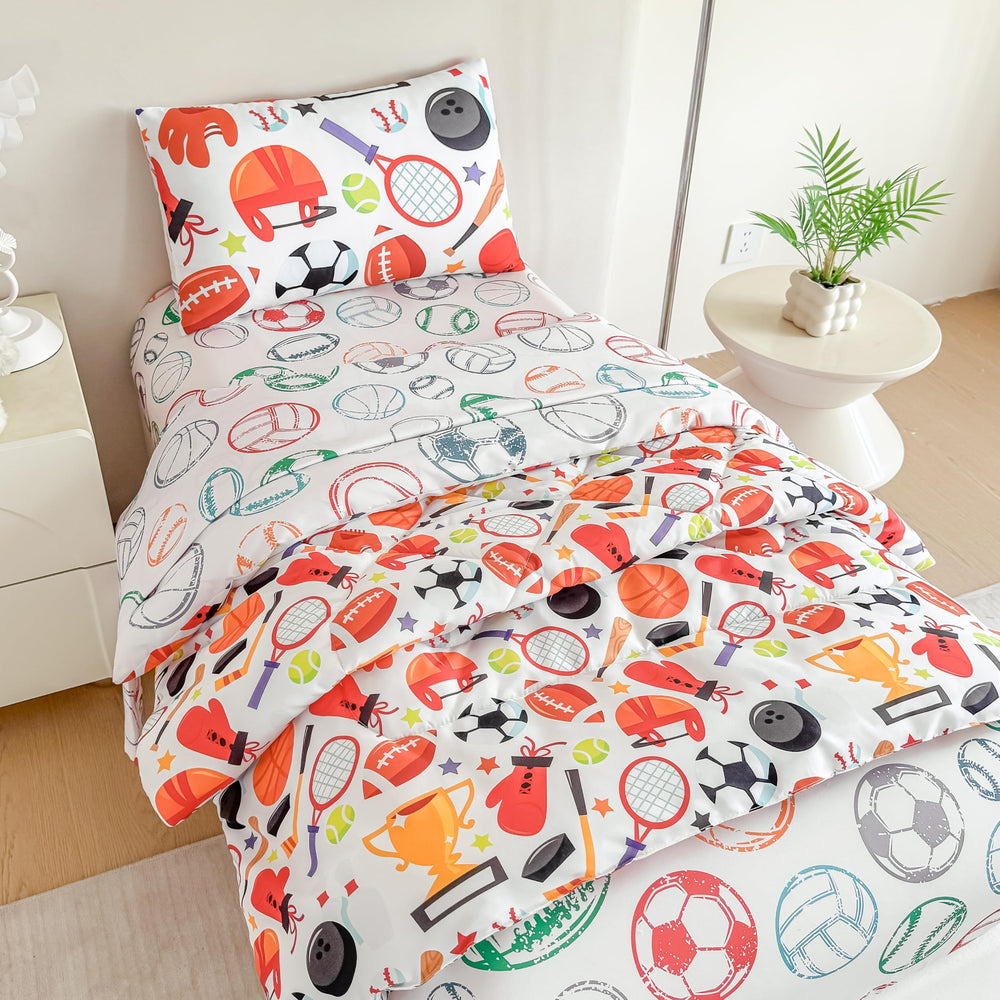 Tailor Shop basketball comforter provides cozy warmth for bedtime