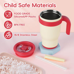 TAKYIT leak-proof lid and straw prevent spills during car rides or stroller outings.