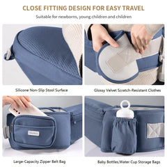 TALENBEEN Baby Carrier detachable sun visor shields baby from sun and wind.