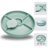 TalkTools Bitsy divided plate in use with varied foods supports self-feeding