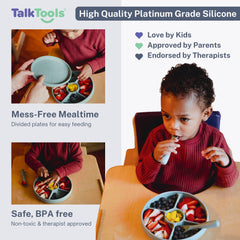 TalkTools Bitsy four-compartment layout keeps meals organized