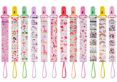 TAMHOO dinosaur-pattern pacifier clip with adjustable strap keeps pacifier within reach and clean.