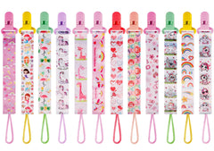 TAMHOO dinosaur-pattern pacifier clip with adjustable strap keeps pacifier within reach and clean.