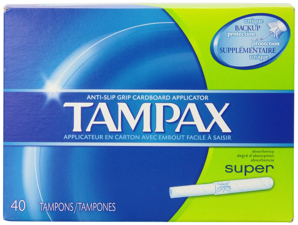 Tampax anti-slip grip cardboard applicator for easier insertion and confident placement.