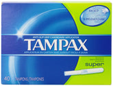 Tampax anti-slip grip cardboard applicator for easier insertion and confident placement.