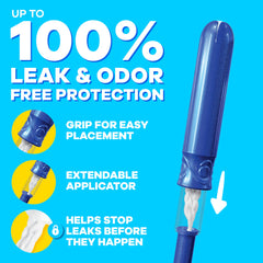Tampax Compact Pearl extendable applicator for discreet insertion.