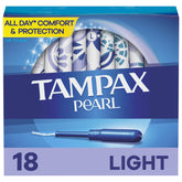 Tampax Pearl light absorbency with LeakGuard Braid protects against leaks throughout the day