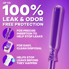 Tampax Radiant CleanGrip applicator close-up for easy, comfortable insertion.