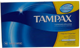 Tampax Regular tampons in a three pack outer box for convenient storage
