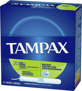 Tampax 80ct tampon packaging on shelf for easy stocking