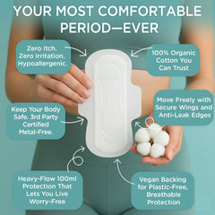 Tampon Tribe Night Pad close-up, 290mm length for extended overnight protection