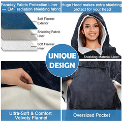 TANG SMALL FISH faraday protection poncho worn for on-the-go shielding