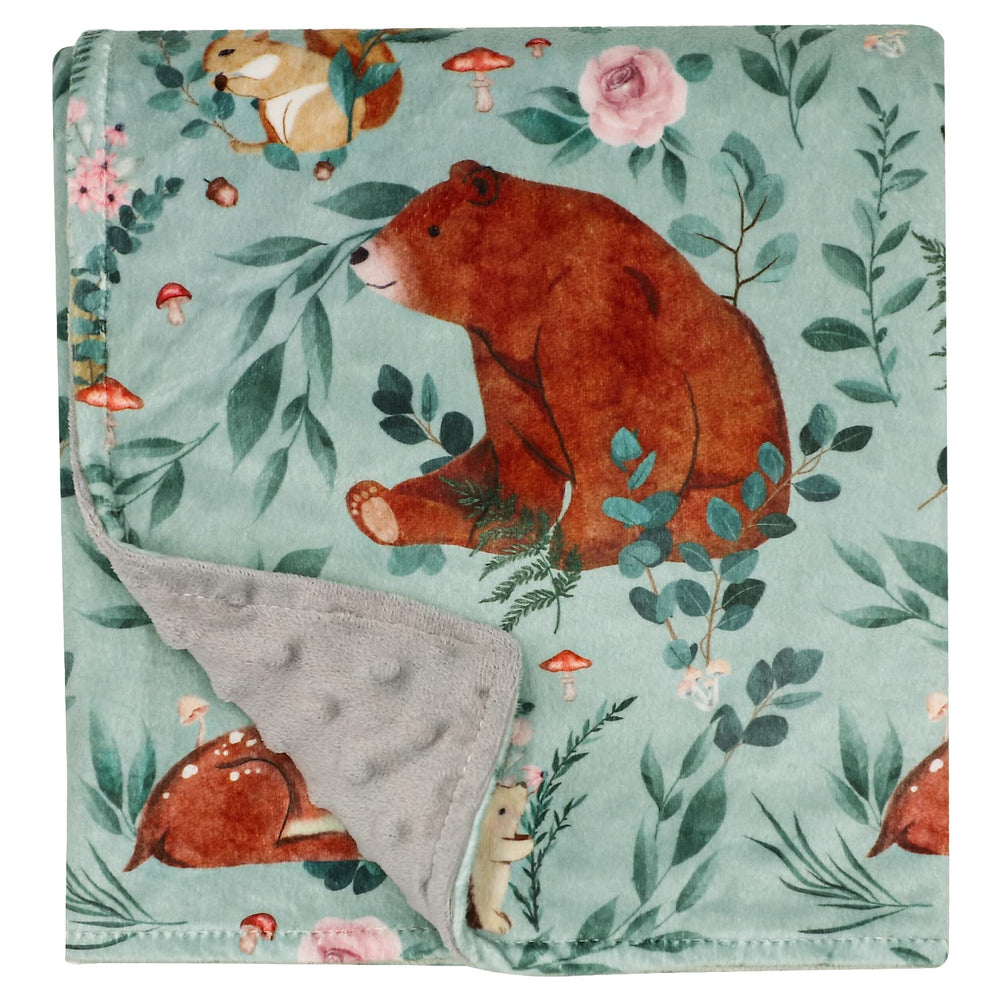 TANOFAR woodland animals baby blanket with soft fleece for cozy naps