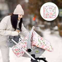 TANOFAR carseat cover with zipper peep window for easy visibility