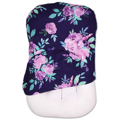 TANOFAR purple flower lounger cover closeup, soft fabric for baby comfort