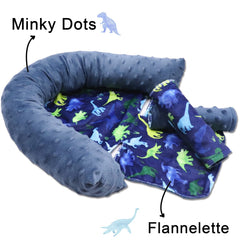 Tanofar Strap Covers in Dinosaur Minky cushion the harness area