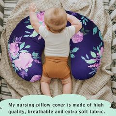 TANOFAR watercolor flower cover fits universal nursing pillows for newborns