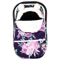 TANOFAR winter carseat cover purple cozy closeup highlighting plush warmth for cold days