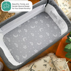 Soft breathable fabric on Tansy Panda bassinet sheets for baby comfort.