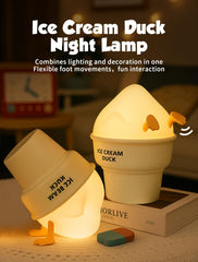 Tarinks Ice Cream Duck Night Light emitting warm glow for relaxing evenings.
