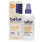 TARO Bebe Bottoms diaper rash spray packaging shows fragrance-free, paraben-free formula for sensitive skin.