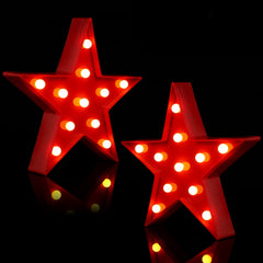 Tarpop star night light marquee in red adds cozy atmosphere for movie nights.