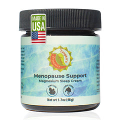Taspen's Organics menopause sleep cream jar cools heat and supports restful sleep