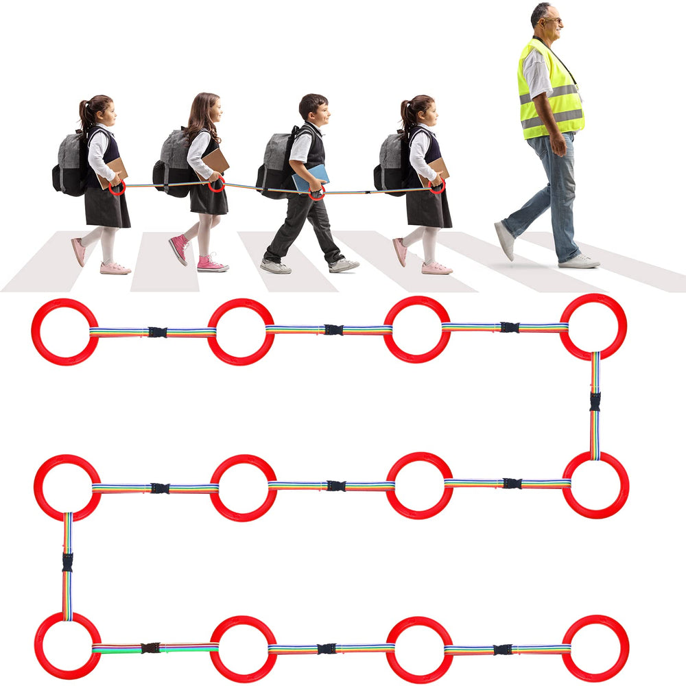 Tatuo Toddlers Walking Rope set in red helps maintain orderly lines.