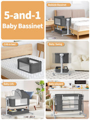 TaurRabble bedside sleeper with removable rails for night nursing.